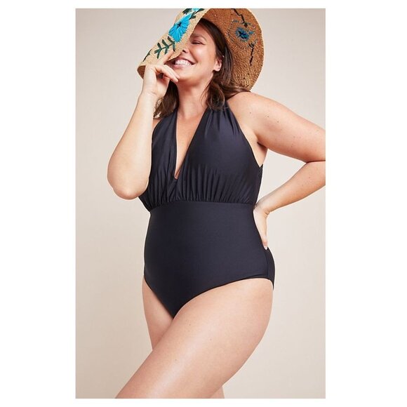 Anthropologie Zinnia Plunge One Piece Swimsuit - Picture 1 of 7